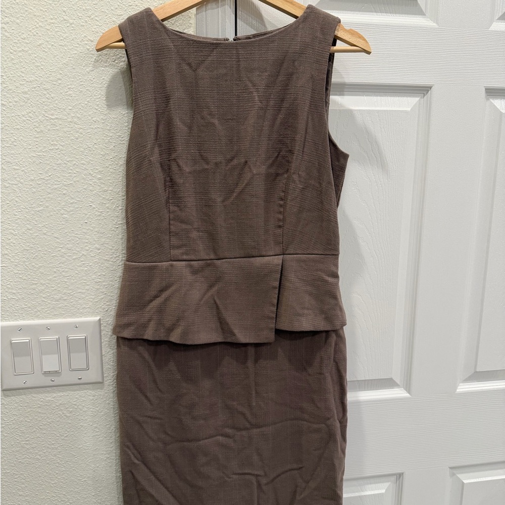 Ann Taylor Textured Taupe Sheath Dress